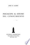 Libro de Iniciación Al Estudio Del Conocimiento