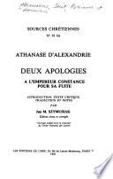 Libro de Deux Apologies à L Empereur Constance Pour Sa Fuite