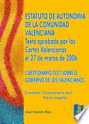 Libro de Estatuto De Autonomía De La Comunidad Valenciana