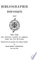 Libro de Bibliographie Hispanique