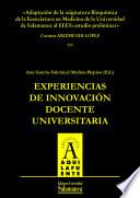 Libro de Adaptación De La Asignatura Bioquímica De La Licenciatura En Medicina De La Universidad De Salamanca Al Ees: Estudio Preliminar