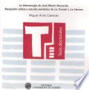 Libro de La Dramaturgia De José Martín Recuerda. Recepción Crítica Y Estudio Semiótico De La Trotski Y La Llanura