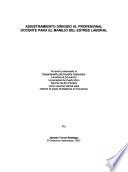 Libro de Training Directed To The Teachers For The Managing Of Laboral Stress