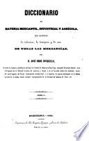 Libro de Diccionario De Materia Mercantil, Industrial Y Agrícola