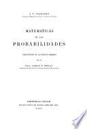 Libro de Matemáticas De Las Probabilidades