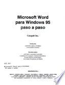 Libro de Microsoft Word Para Windows 95 Paso A Paso