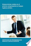 Libro de Uf0331 Interacciones Orales En El Entorno Empresarial En Lengua Inglesa