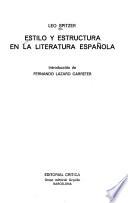 Libro de Estilo Y Estructura En La Literatura Española