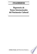 Libro de Repertorio De Textos Internacionales Del Patrimonio Cultural