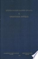 Libro de Studia Paulo Naster Oblata: Orientalia Antiqua