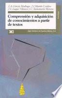 Libro de Comprensión Y Adquisición De Conocimientos A Partir De Textos
