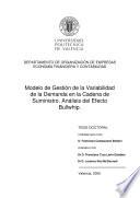 Libro de Variability Demand Management Model For Supply Chains. Bullwhip Effect Analysis