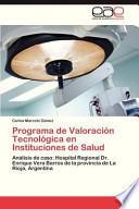 Libro de Programa De Valoración Tecnológica En Instituciones De Salud