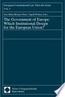 Libro de The Government Of Europe