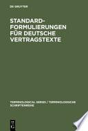 Libro de Standardformulierungen Für Deutsche Vertragstexte