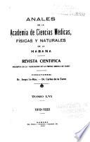 Libro de Anales De La Academia De Ciencias Médicas, Físicas Y Naturales De La Habana