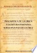 Libro de Pragmática De La Lírica Y Escritura Femenina