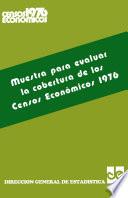 Libro de Muestra Para Evaluar La Cobertura De Los Censos Económicos 1976