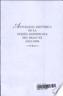 Libro de Antología Histórica De La Poesía Dominicana Del Siglo Xx, 1912 1995