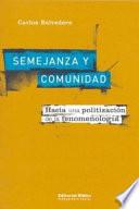 Libro de Semejanza Y Comunidad