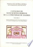 Libro de Catálogo De Manuscritos Hebreos De La Comunidad De Madrid