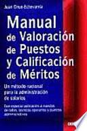 Libro de Manual De Valoración De Puestos Y Calificación De Méritos