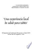 Libro de Una Experiencia Local De Salud Para Todas