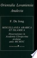Libro de Miscellanea Arabica Et Islamica