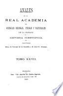 Libro de Anales De La Academia De Ciencias Medicas, Físicas Y Naturales De La Habana
