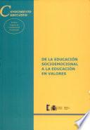 Libro de De La Educación Socioemocional A La Educación En Valores