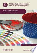 Libro de Especificaciones De Calidad De La Materia Prima. Argm0109