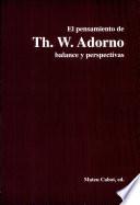 Libro de El Pensamiento De Th. W. Adorno