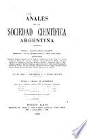 Libro de Anales De La Sociedad Científica Argentina