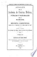 Libro de Anales De La Academia De Ciencias Médicas, Físicas Y Naturales De La Habana