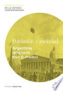 Libro de Población Y Sociedad. Argentina (1808 1830)