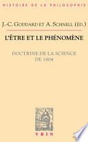 Libro de L être Et Le Phénomène