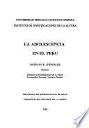 Libro de La Adolescencia En El Perú