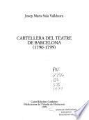 Libro de Cartellera Del Teatre De Barcelona, 1790 1799