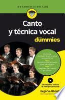 Libro de Canto Y Técnica Vocal Para Dummies