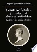 Libro de Constance De Salm Y La Modernidad De Su Discurso Feminista