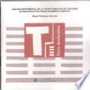Libro de Análisis Experimental De La Transformación De Funciones Establecidas Por Condicionamiento Aversivo