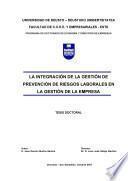 Libro de The Integration Of The Occupational Safety And Health In The General Management Business