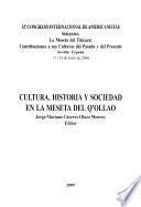 Libro de Cultura, Historia Y Sociedad En La Meseta Del Q Ollao