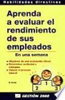 Libro de Aprenda A Evaluar El Rendimiento De Sus Empleados