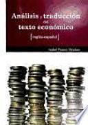 Libro de Análisis Y Traducción Del Texto Económico Inglés Español