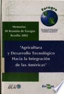 Libro de Agricultura Y Desarrollo Tecnológico Hacia La Integración De Las Américas